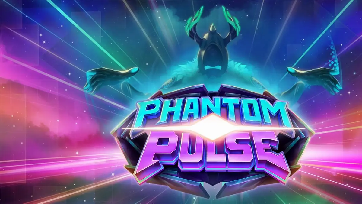 Tampilan visual futuristik dari slot Phantom Pulse dengan grid 7x7 dan elemen kosmik.